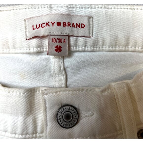 Lucky Brand Bridgette High Rise Skinny Jeans Cream 10/30A Cotton Blend - Picture 3 of 5